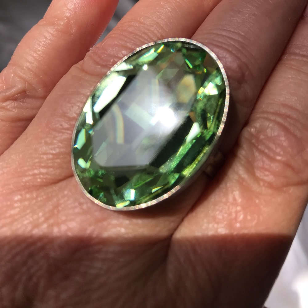 Tarina Tarantino Giant Swarovski Peridot ring